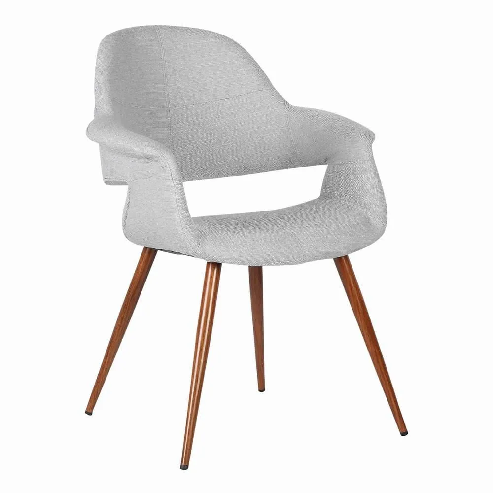 18 Inch Modern Dining Chair, Angled Tapered Legs, Gray and Brown By Casagear Home