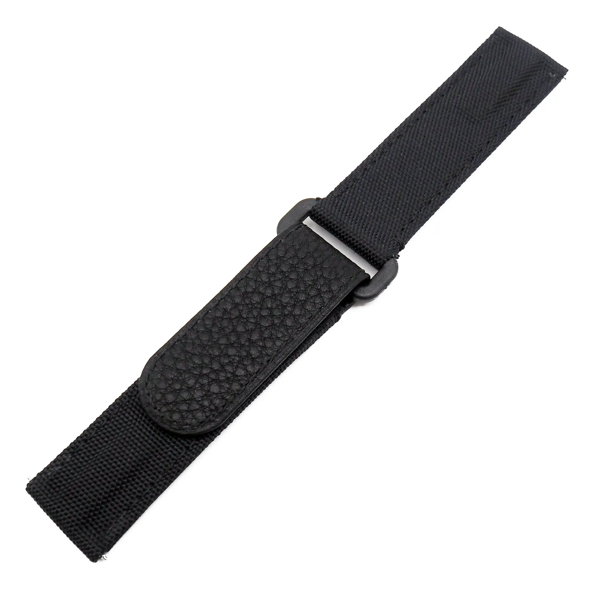 20mm Black Nylon Watch Strap For Rolex, Velcro Style