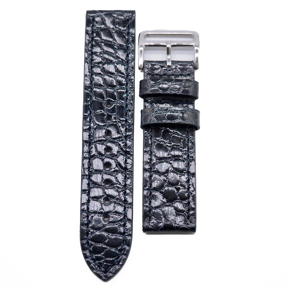 22mm Classic Style Alligator Leather Watch Strap, 9 Colors