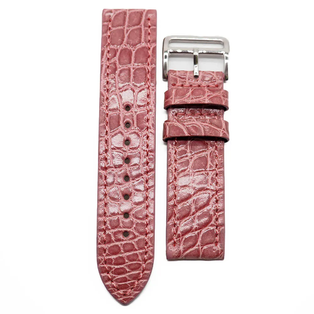 22mm Classic Style Alligator Leather Watch Strap, 9 Colors