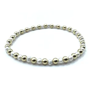 4mm Montauk 14K Gold and Pearl Waterproof Bracelet