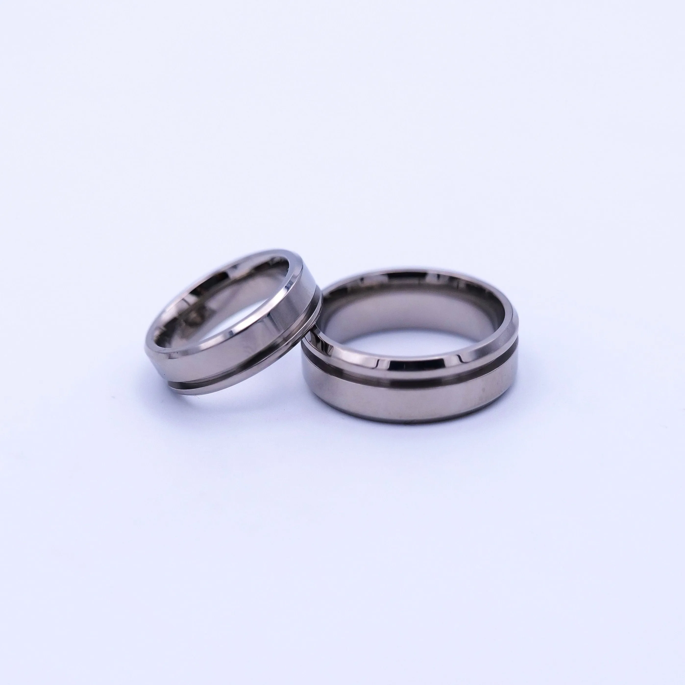 5 Pack - Titanium Ring Blanks Offset Channel