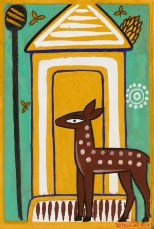 A Deer In The Forest (Ramayan) - Jamini Roy - Bengal Art Painting