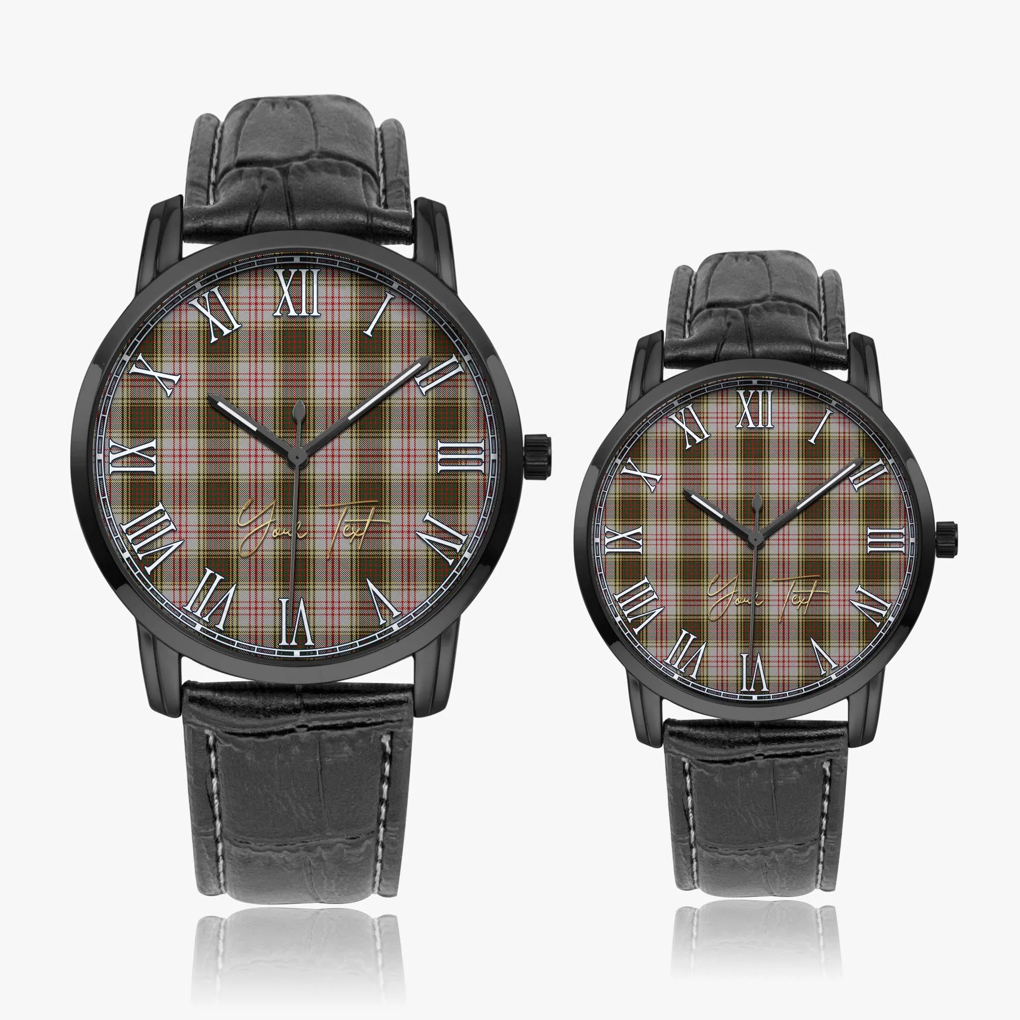 Anderson Dress Tartan Personalized Your Text Leather Trap Quartz Watch