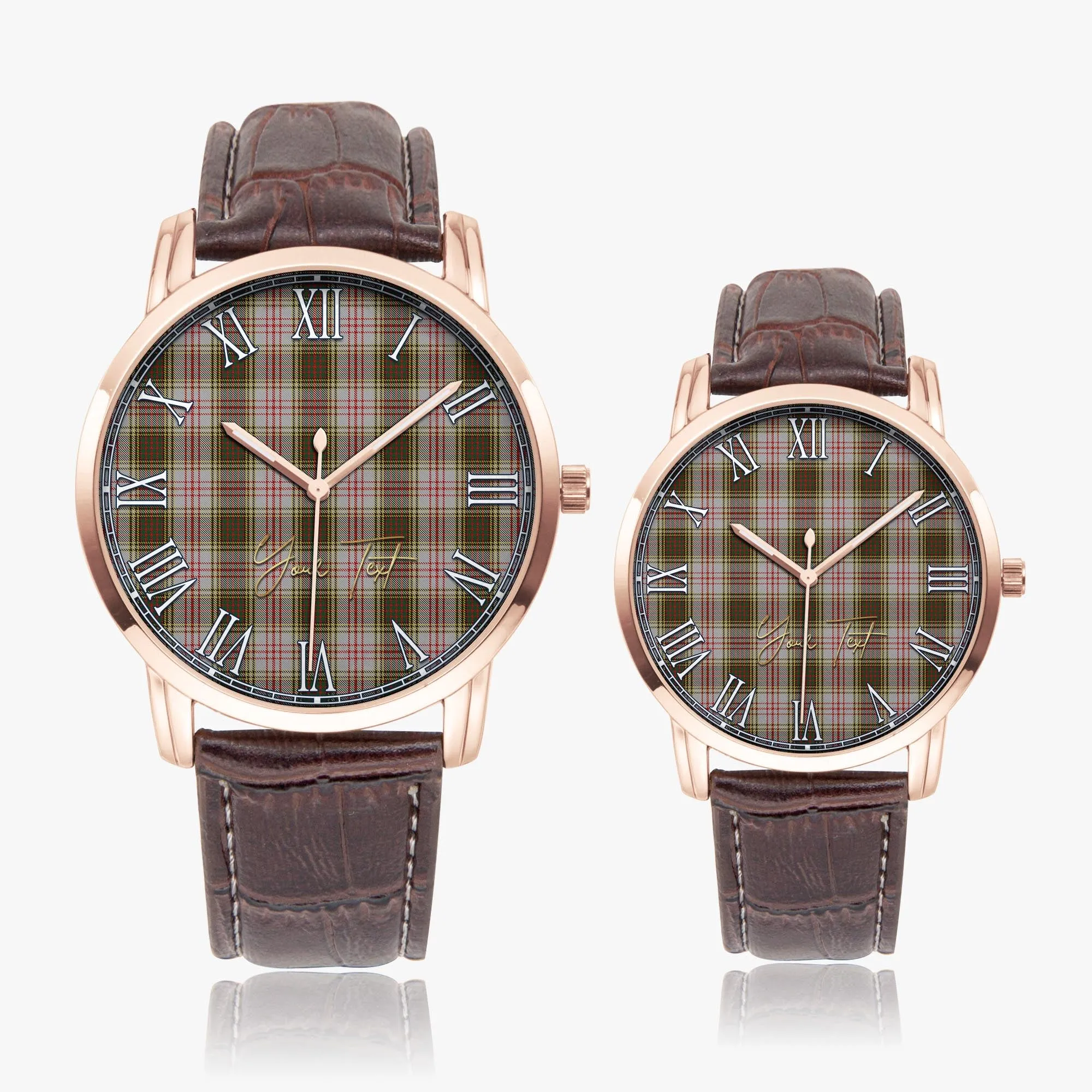 Anderson Dress Tartan Personalized Your Text Leather Trap Quartz Watch