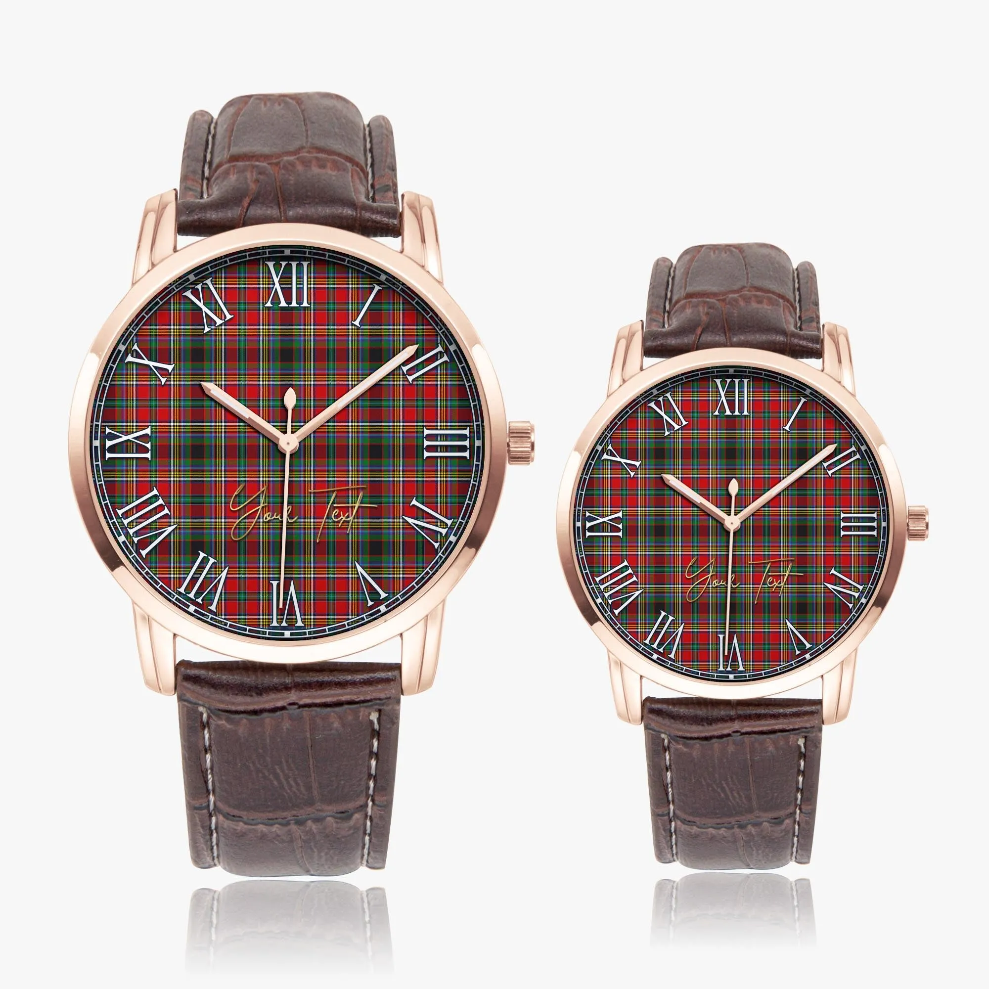 Anderson of Arbrake Tartan Personalized Your Text Leather Trap Quartz Watch