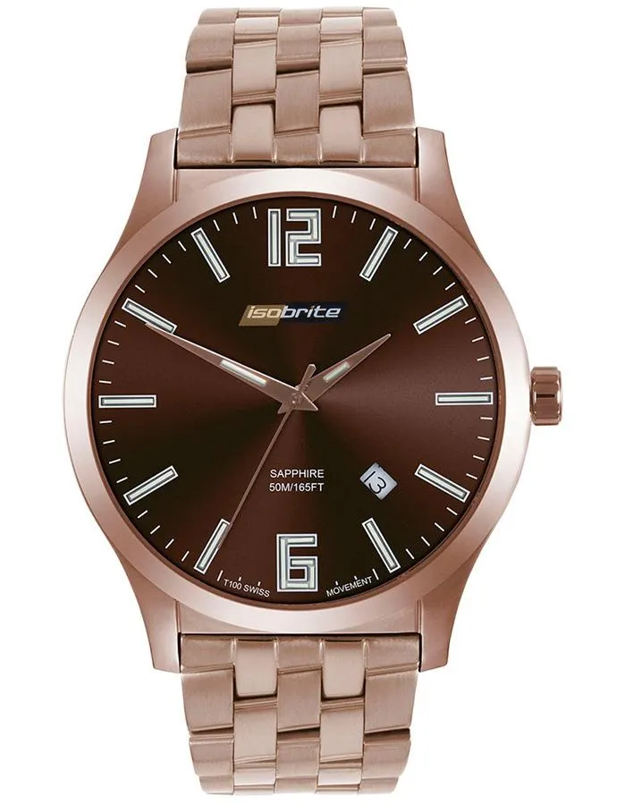 ArmourLite Isobrite Grand Slimline - Brown Dial - Rose Tone Stainless Bracelet