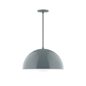 Axis Arcade 18" Pendant Light with Glass Globe in Slate Gray