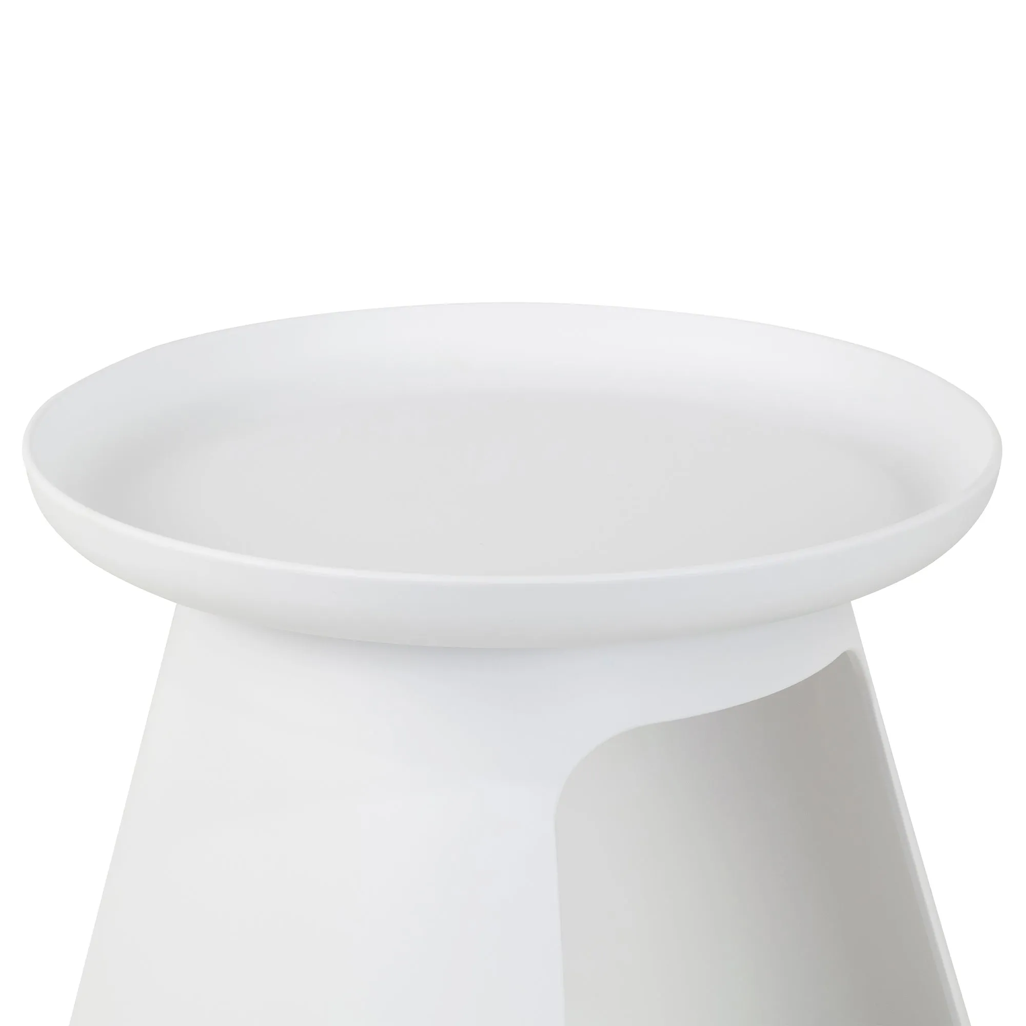 Balius White Plastic Round End Table