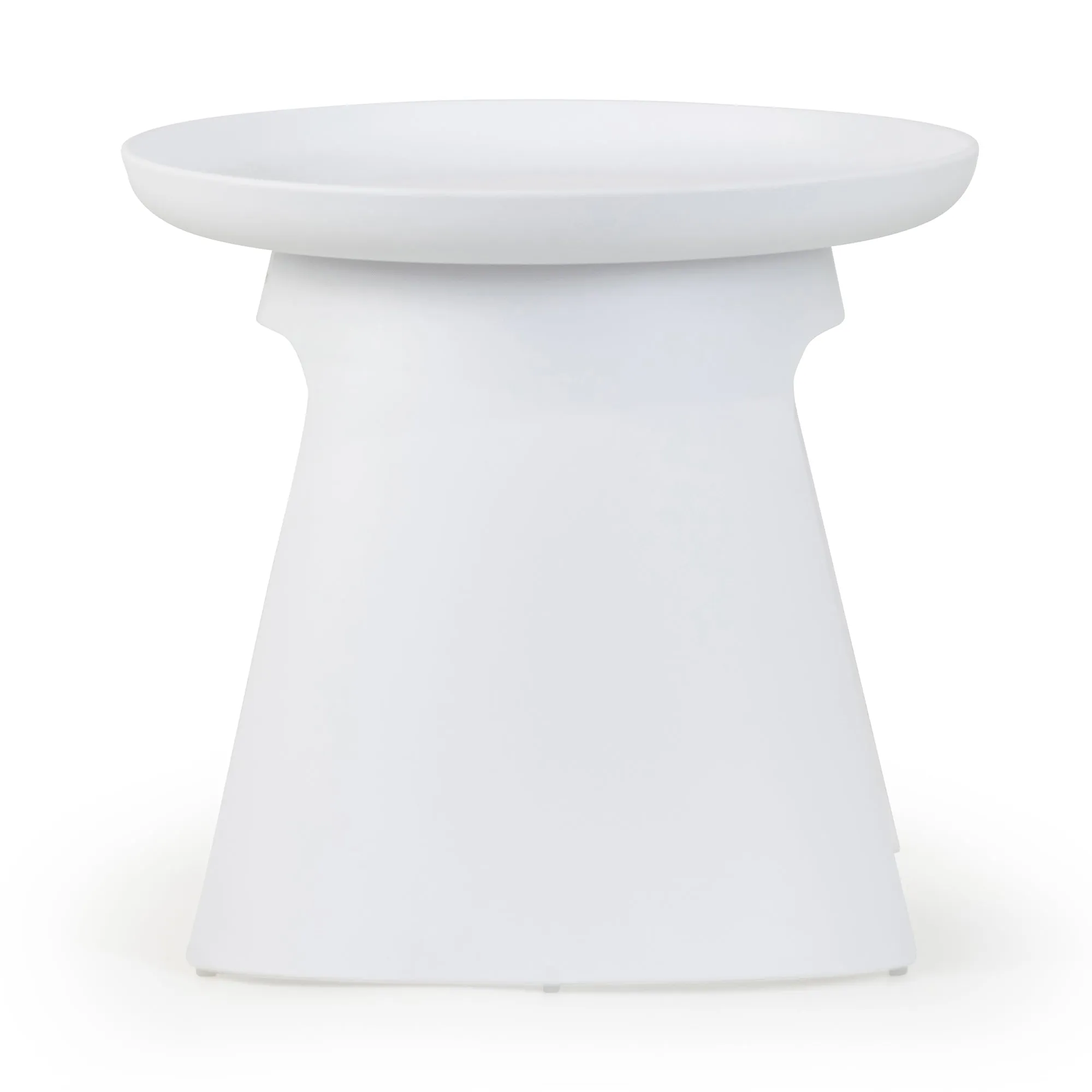 Balius White Plastic Round End Table