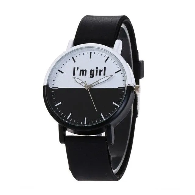 Black And White Fashion Quartz Wrist Watch For Women