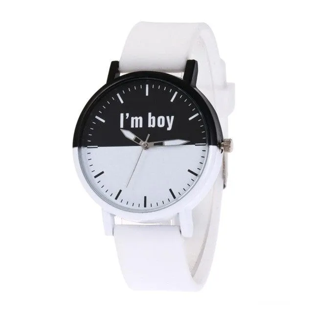 Black And White Fashion Quartz Wrist Watch For Women