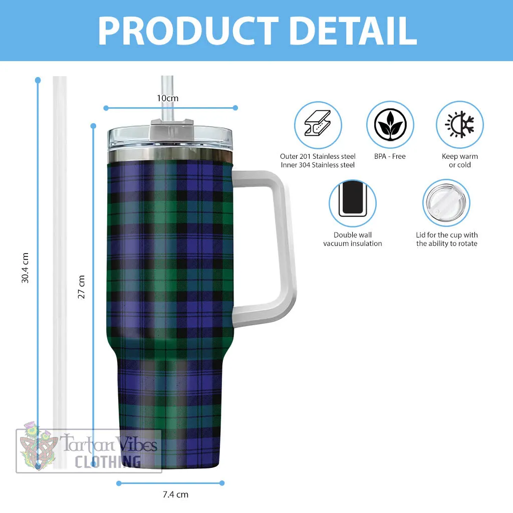 Black Watch Modern Tartan Tumbler with Handle