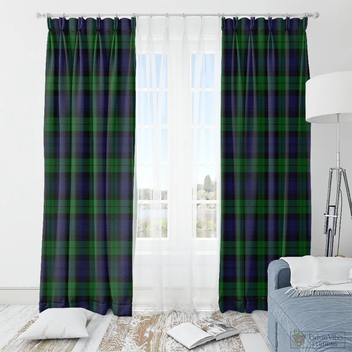 Black Watch Tartan Window Curtain