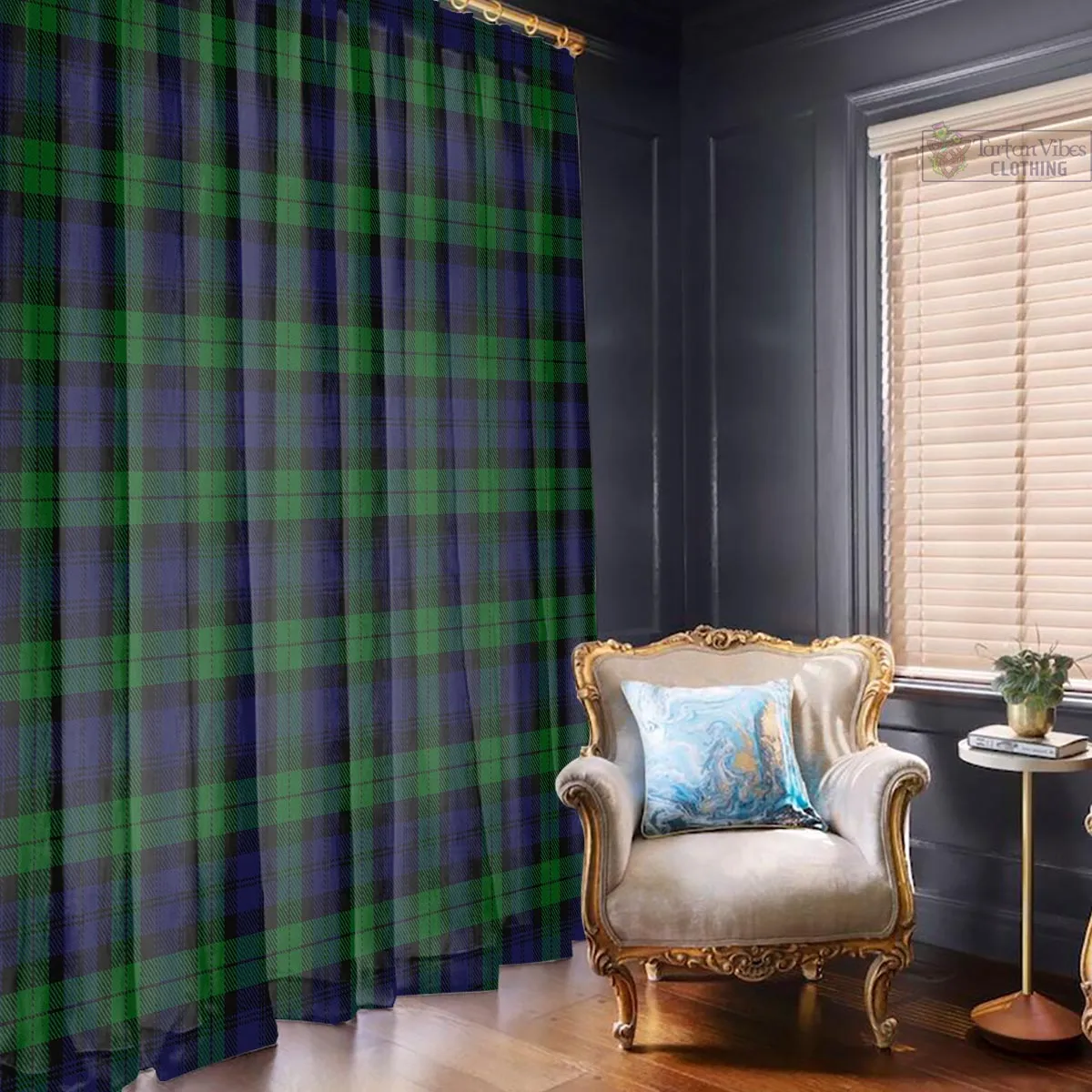 Black Watch Tartan Window Curtain