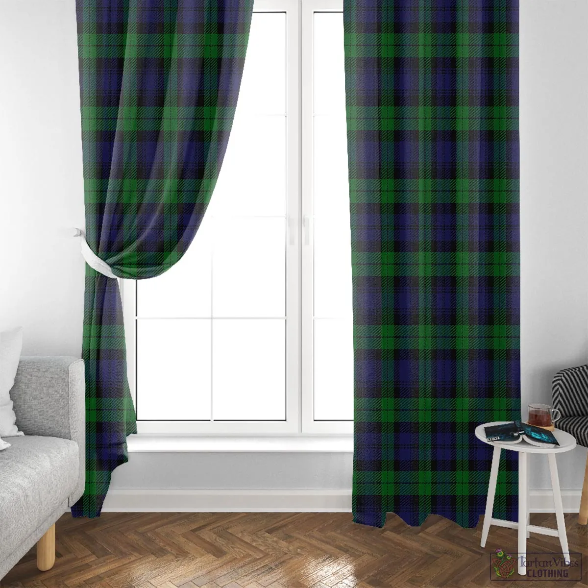 Black Watch Tartan Window Curtain