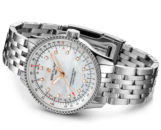 BRT Watch Navitimer AutoMTic 35 Mother Of Pearl Diamonds