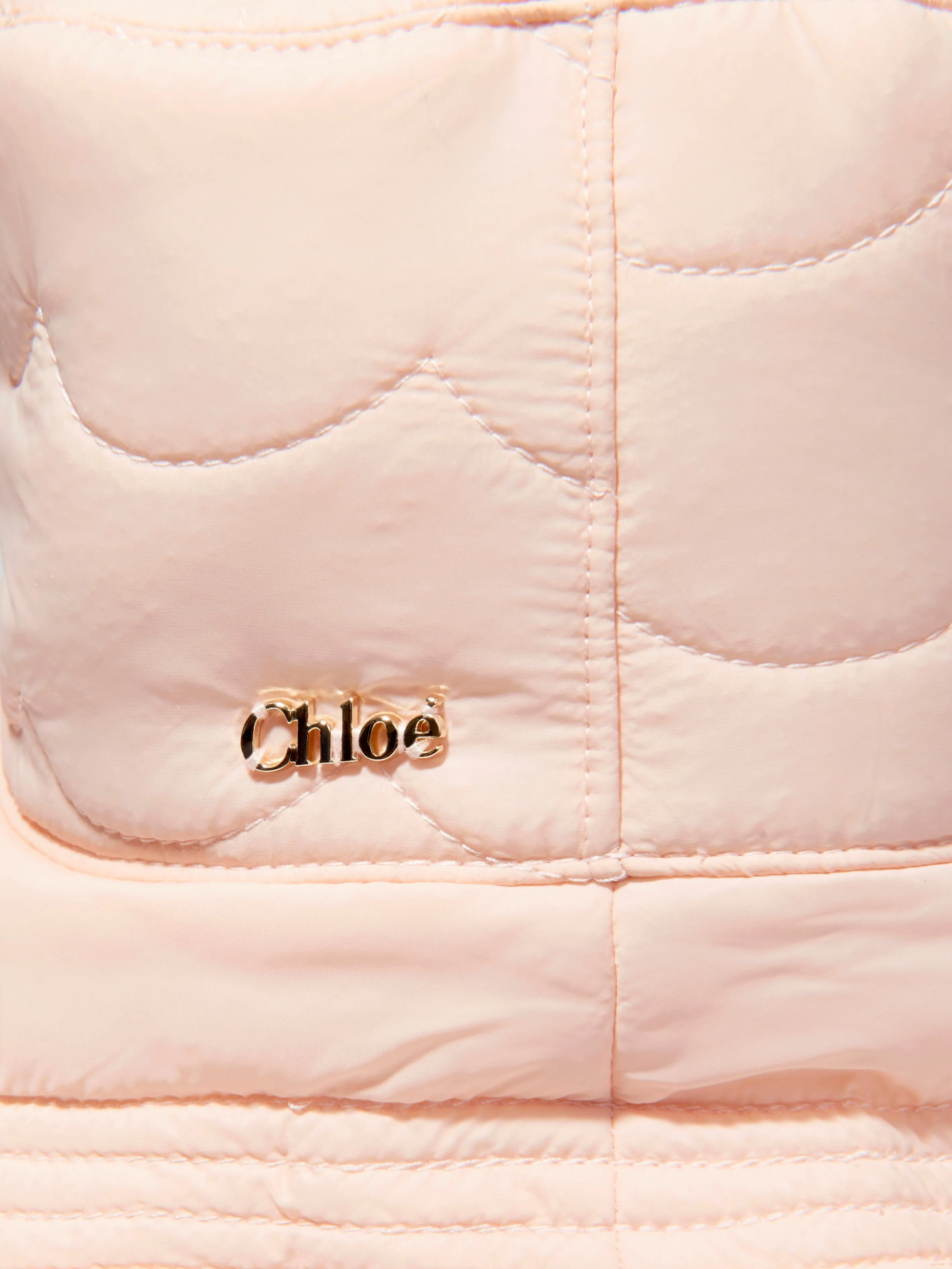 Chloé Girls Branded Bucket Hat In Pink