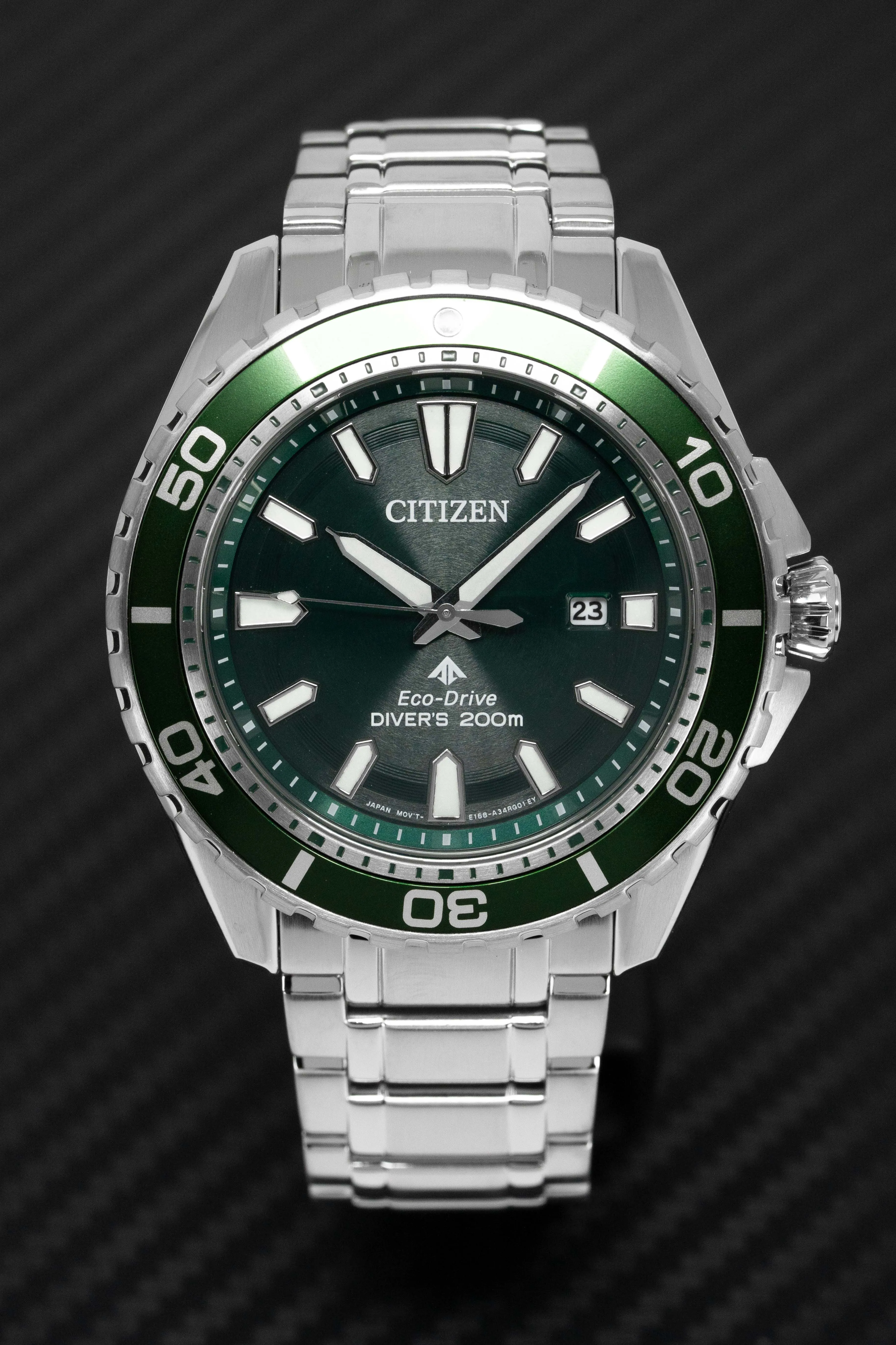 Citizen Men's Watch Eco-Drive Dive Stainless Steel Bracelet Green BN0199-53X