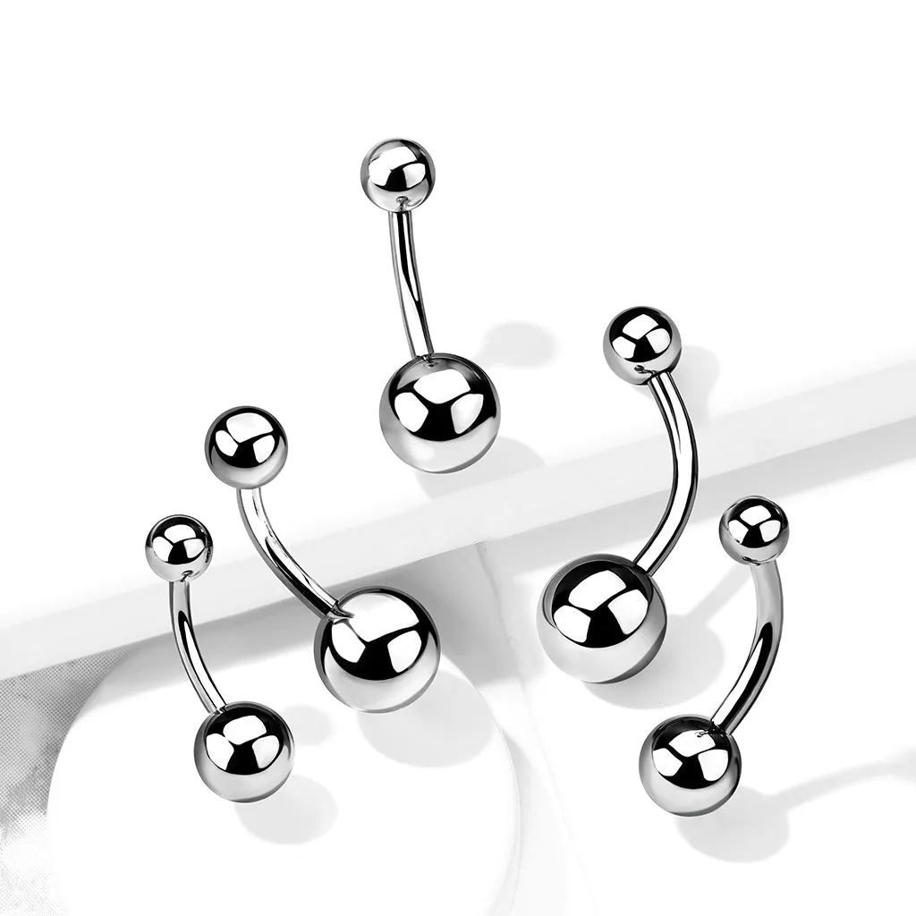 Classique Belly Bar in Solid Titanium. 14g or 16g