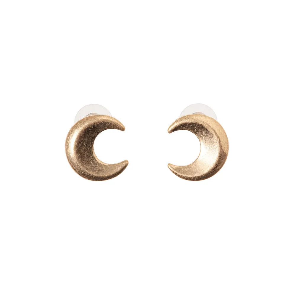 Crescent Moon Stud Earrings