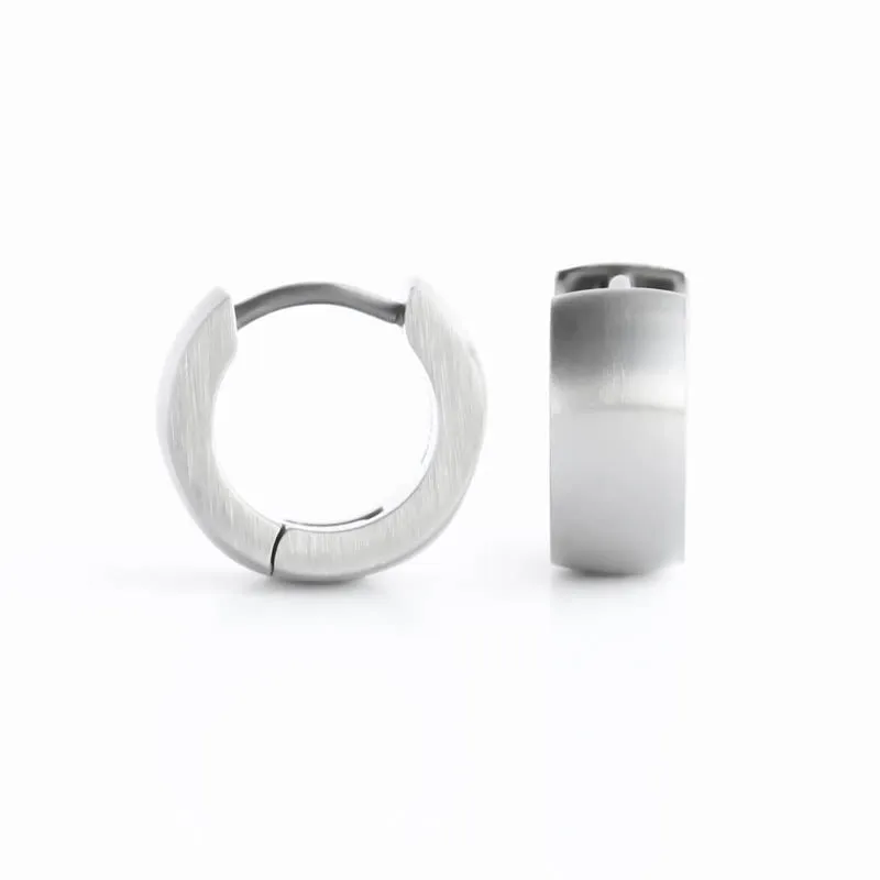 D-shape Hoop Cuff Titanium Hypoallergenic Earrings