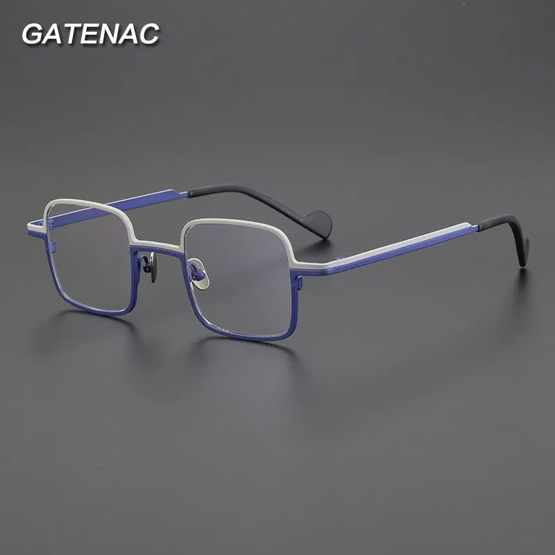 Gatenac Unisex Full Rim Square Titanium Eyeglasses Gxyj1000