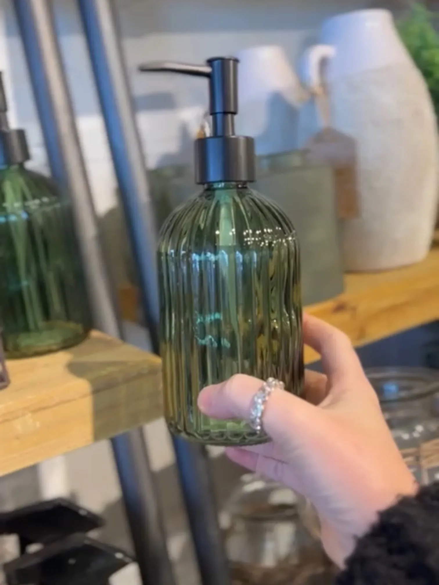 Green Glass Dispenser