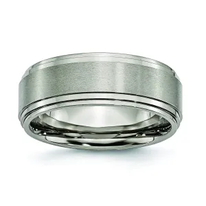 Grooved Titanium Band for Men 8mm