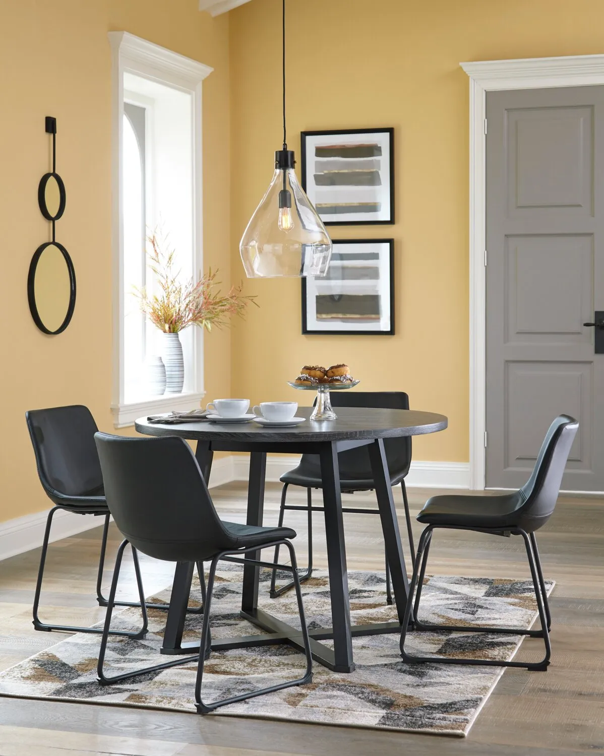 Harlston 5-Piece Dining Package - Black