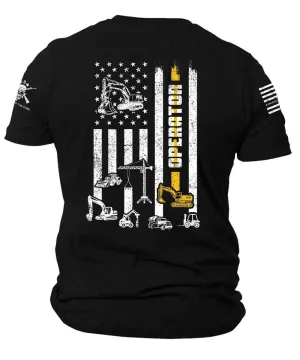 Heavy Equipment Operator Patriotic Shirt | Heavy Equipment | Operator Shirt | Heavy Equipment Operator USA Flag Shirt