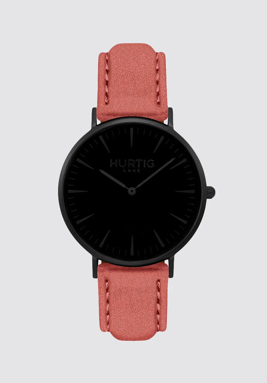 Hymnal Vegan Suede Watch All | Black & Coral