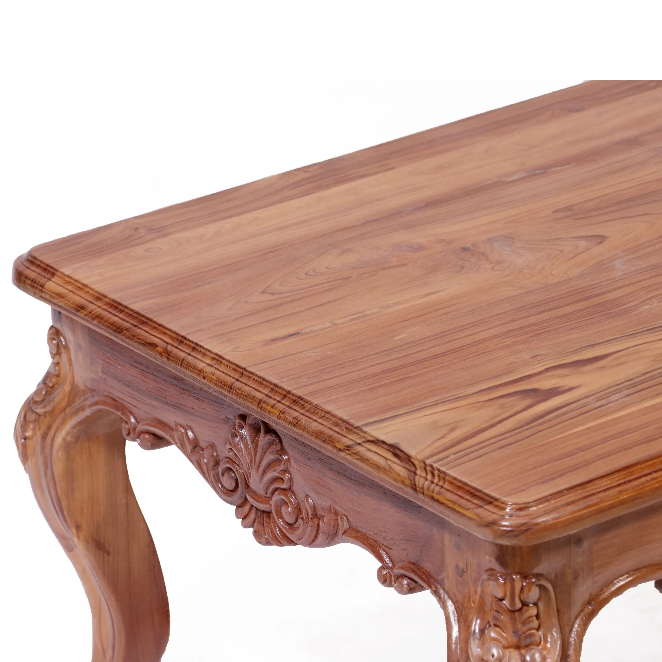 Intricate carved french royal teak center table