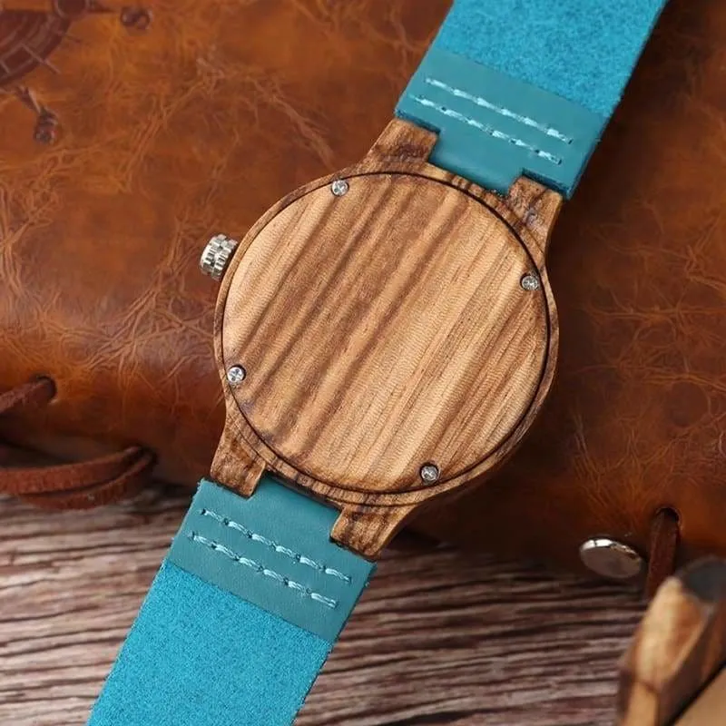 Luxury royal blue wood watch bands