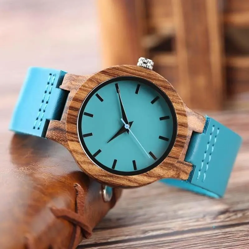 Luxury royal blue wood watch bands