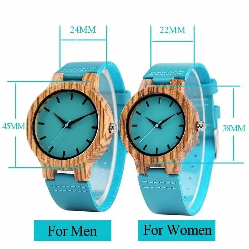 Luxury royal blue wood watch bands