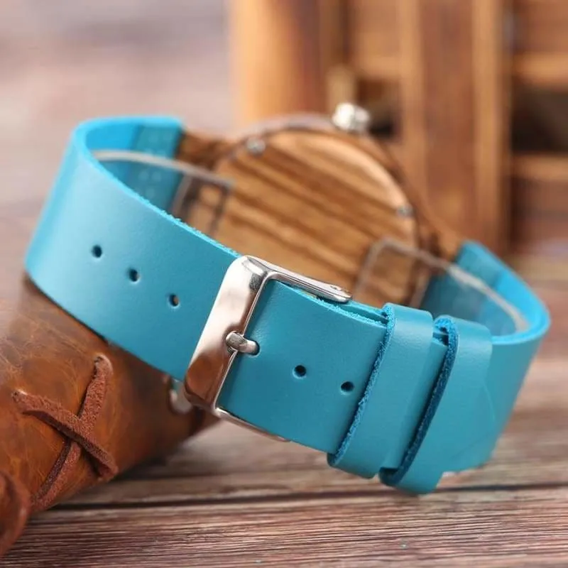 Luxury royal blue wood watch bands