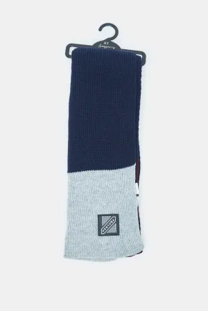 Men Navy And Blue Weighted Scarf