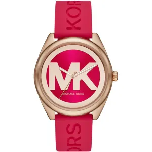 Michael Kors Ladies Watch Janelle 42mm Red Rose Gold MK7142