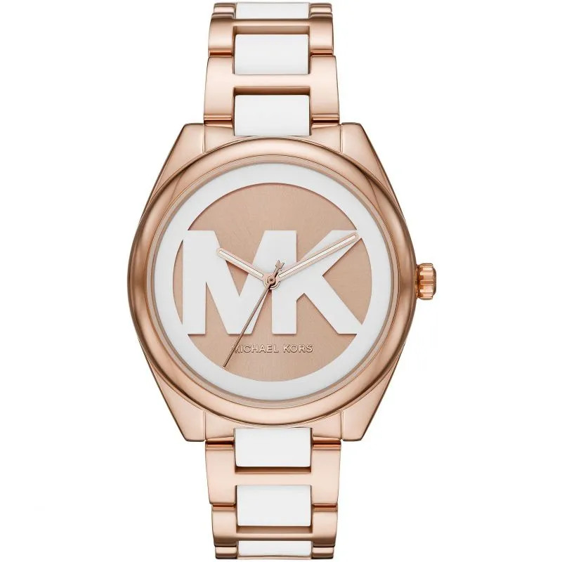 Michael Kors Ladies Watch Janelle 42mm Rose Gold White MK7134