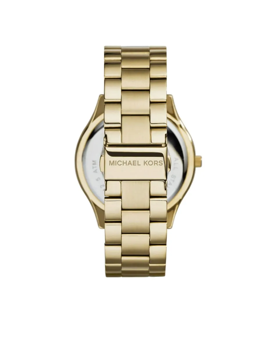 Michael Kors Unisex Watch Slim Runway 42mm Gold Green MK3435