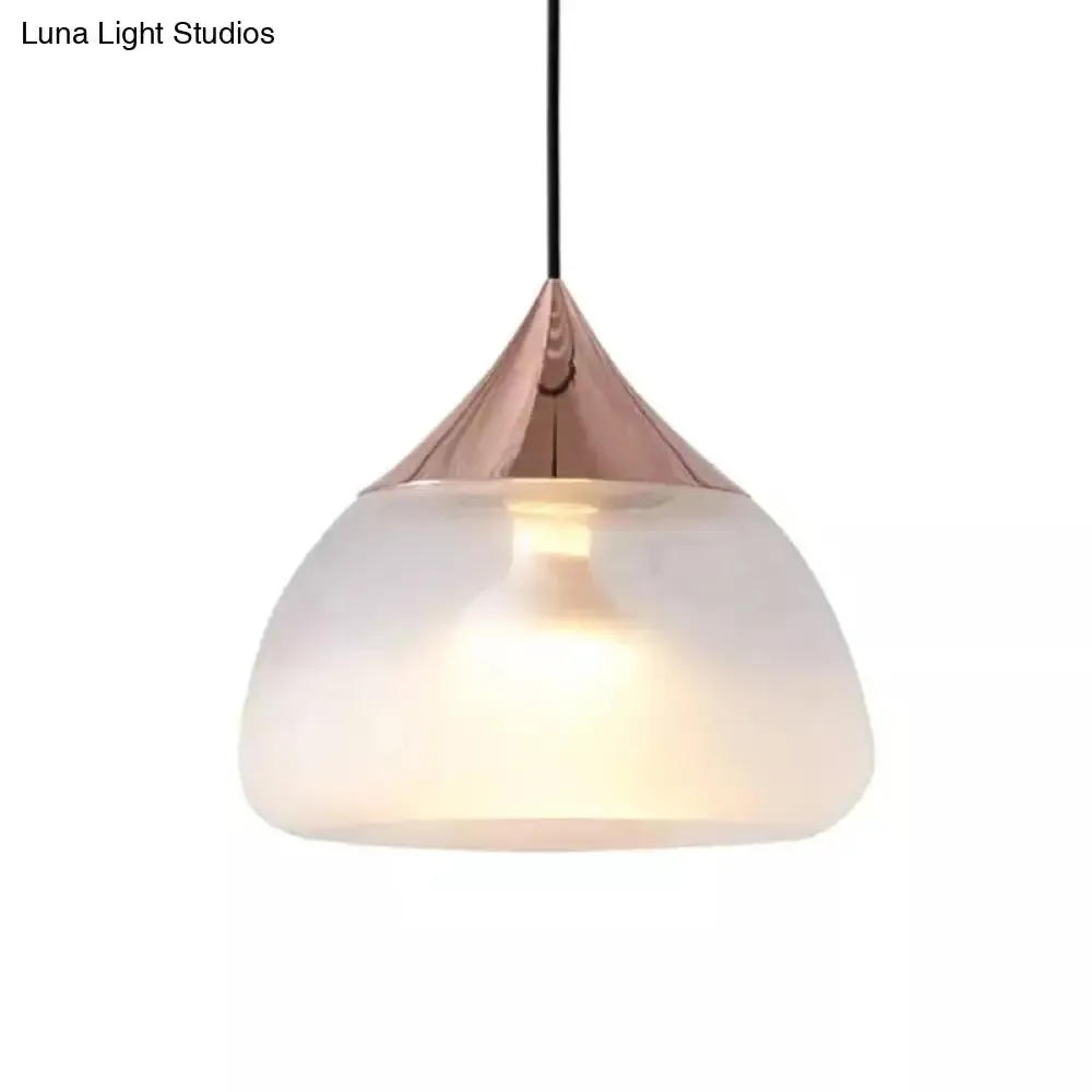 Modern Glass 1-Light Chrome/Gold/Rose Gold Hanging Pendant Light - Stout Design