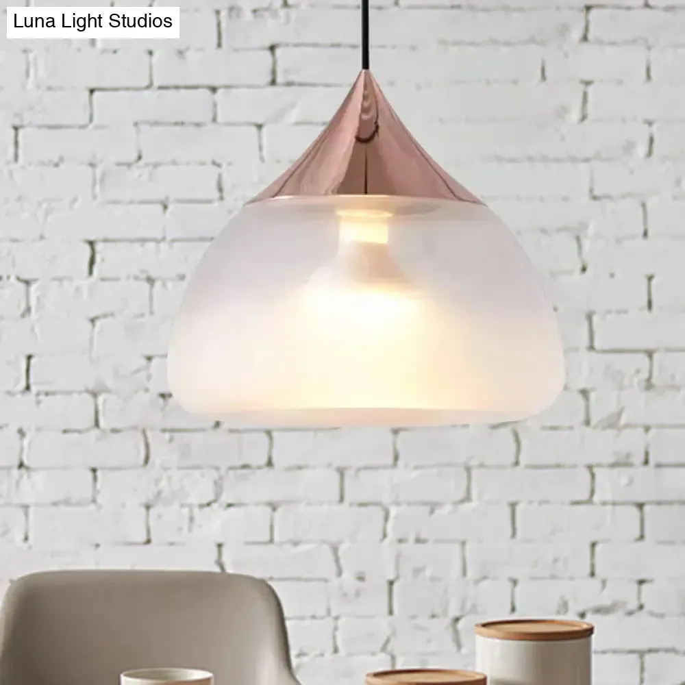 Modern Glass 1-Light Chrome/Gold/Rose Gold Hanging Pendant Light - Stout Design