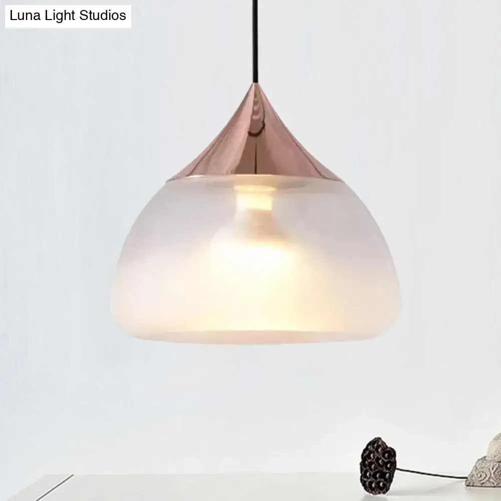 Modern Glass 1-Light Chrome/Gold/Rose Gold Hanging Pendant Light - Stout Design