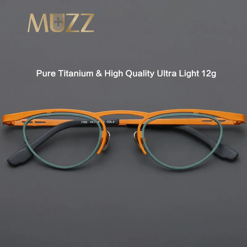 Muzz Women's Full Rim Oval Cat Eye Titanium Eyeglasses T7762