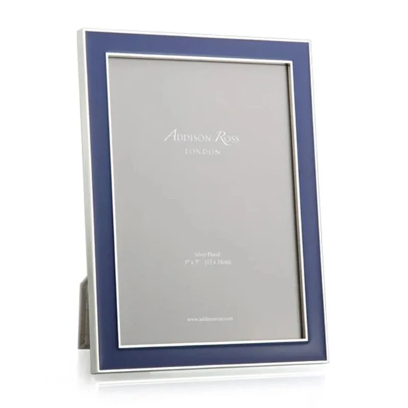 Navy Blue & Silver Enamel Frame