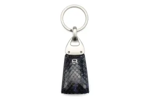 Navy Blue Genuine Python Triangle keychain