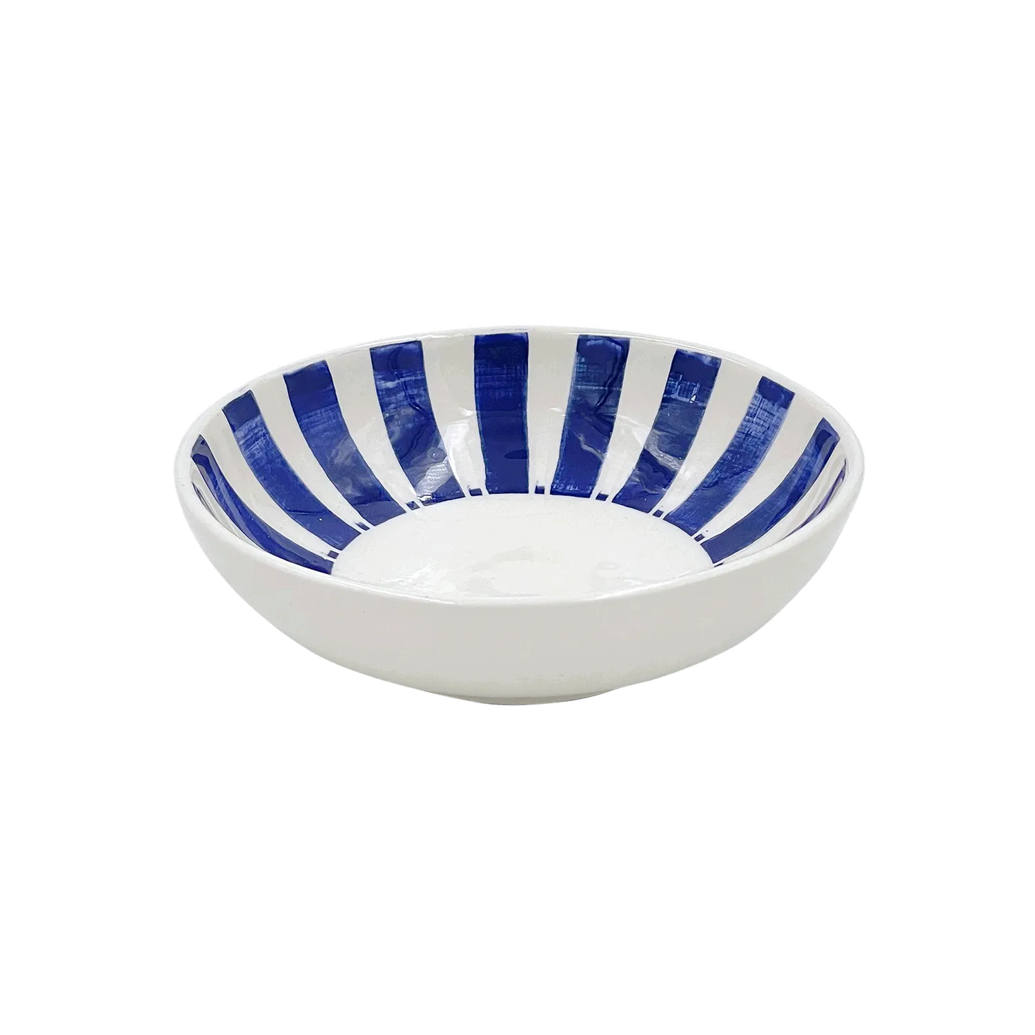 Navy Blue Stripes Peanut Bowl