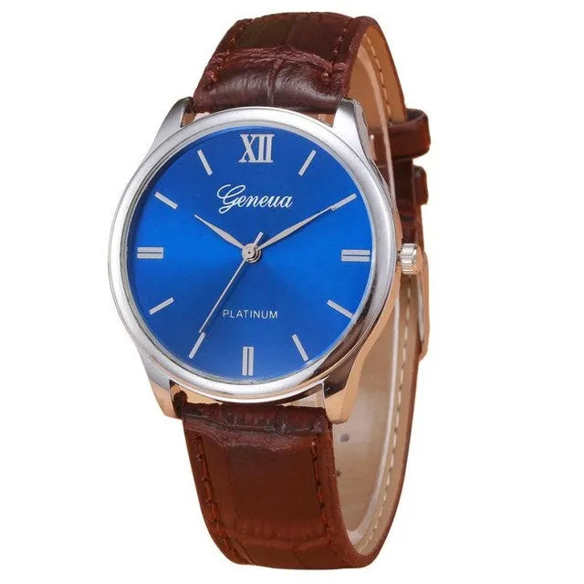 New Design Faux Leather Quartz Wrist Watch For Men