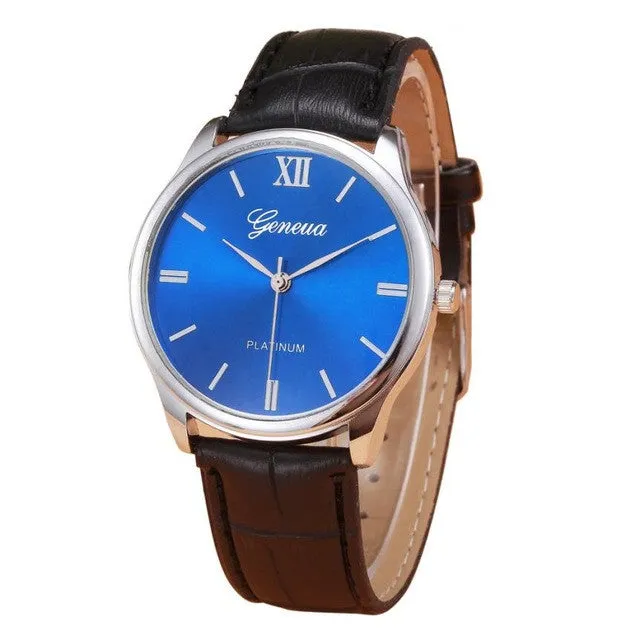 New Design Faux Leather Quartz Wrist Watch For Men